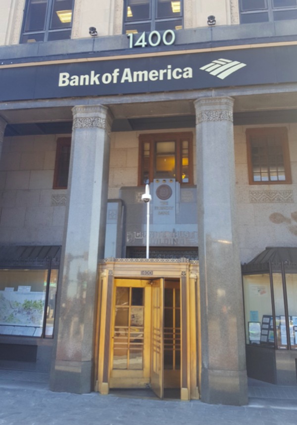 The Bank of America building in Quincy Center.